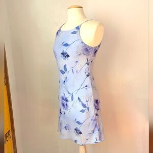 Vintage Periwinkle Sparkle  Floral Mini Dress